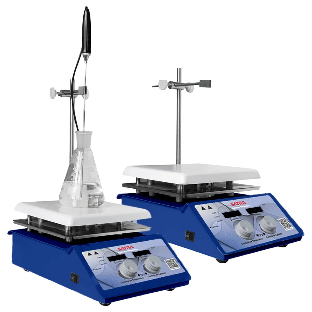 Agitador Magnético Plataforma de Vitrocerâmica 1500RPM 5L com aquecimento até 350ºC