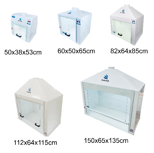 Capela para Exaustão de Gases - Fibra de Vidro - Incluso Motor de Exaustão - Várias Dimensões