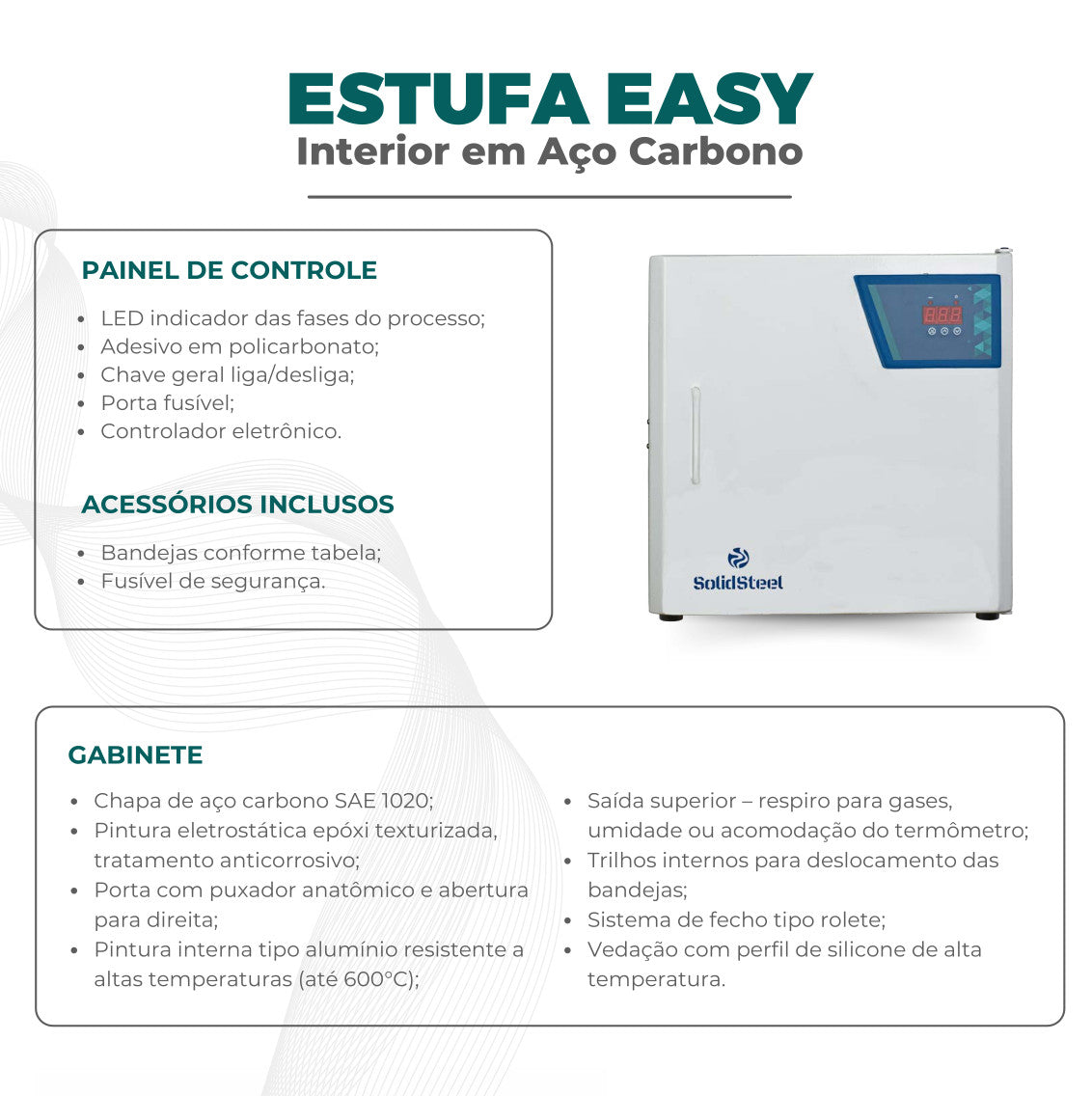 Estufa Digital Easy - Solidsteel - Várias Dimensões