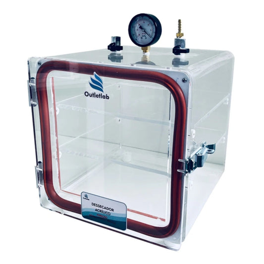 DESSECADOR A VÁCUO - DRY BOX EM ACRILICO (-100mmHg) - OUTLETLAB