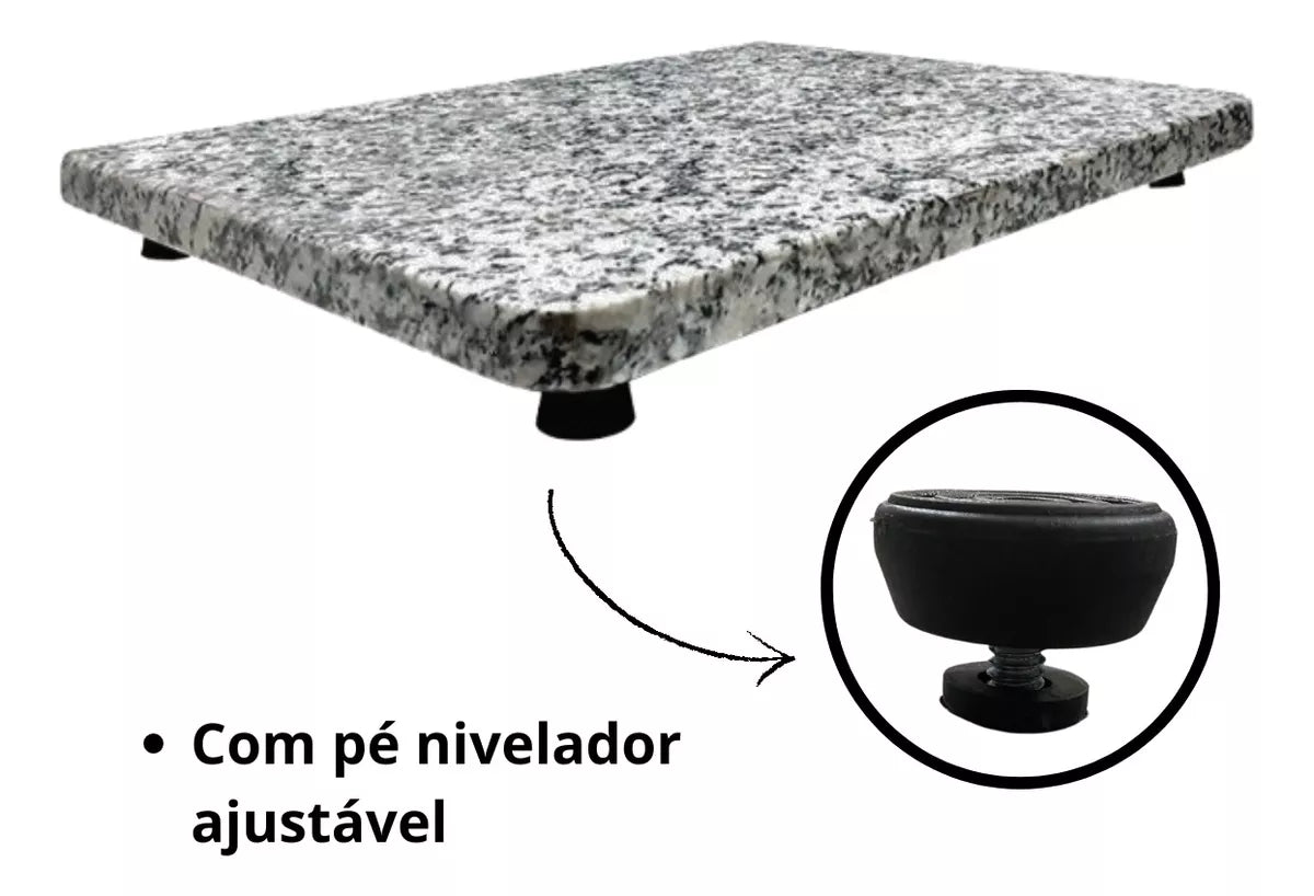 Mesa Antivibratória para Balança - Granito - 30 x 40 cm - Incluso Marcador de Nível