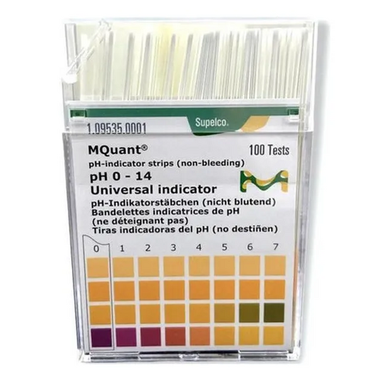 Papel Indicador de pH - Escala de 0 a 14 - Merck -  Caixa com 100 Tiras