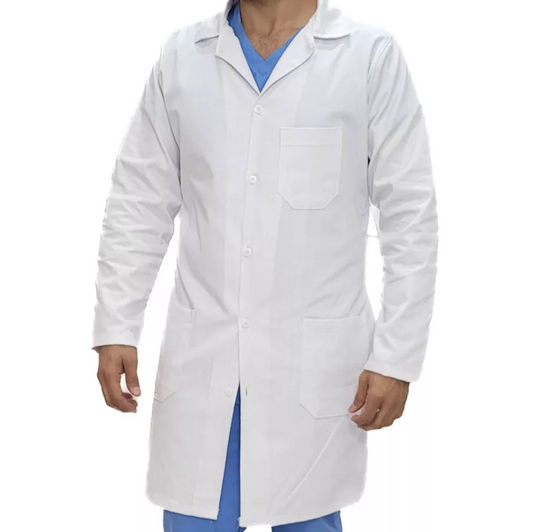 JALECO BRANCO PROFISSIONAL - AVENTAL - UNISEX - 100% ALGODÃO - MANGA LONGA