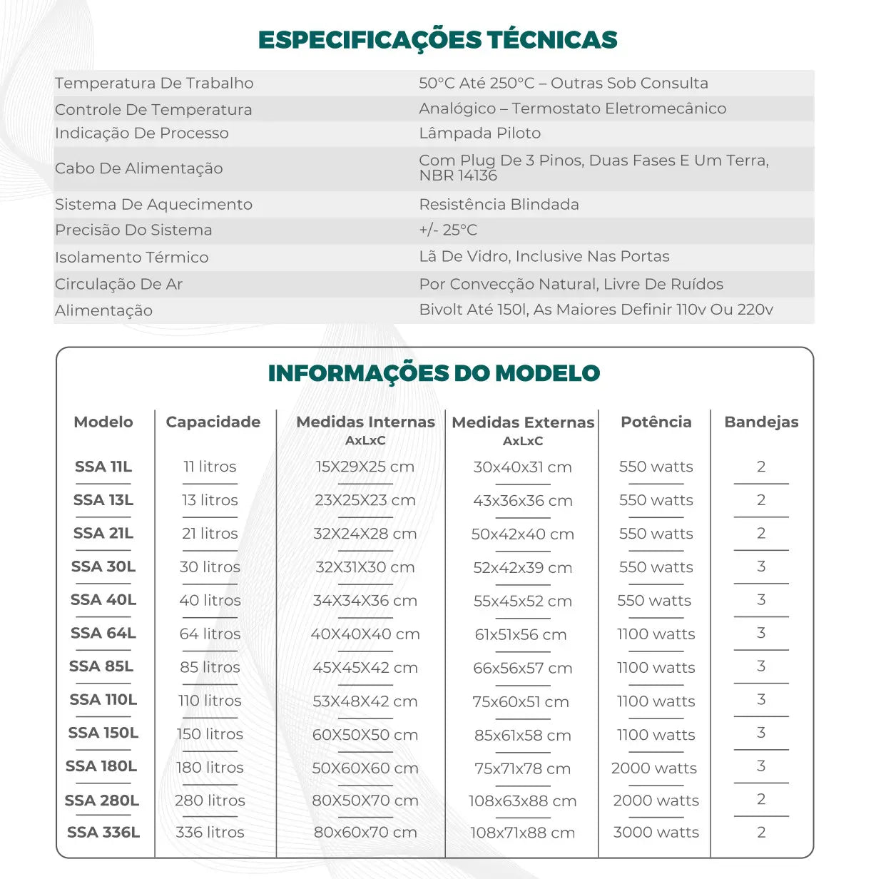Estufa de Esterilização e Secagem Analógica - Capacidade de 11 L a 336 L