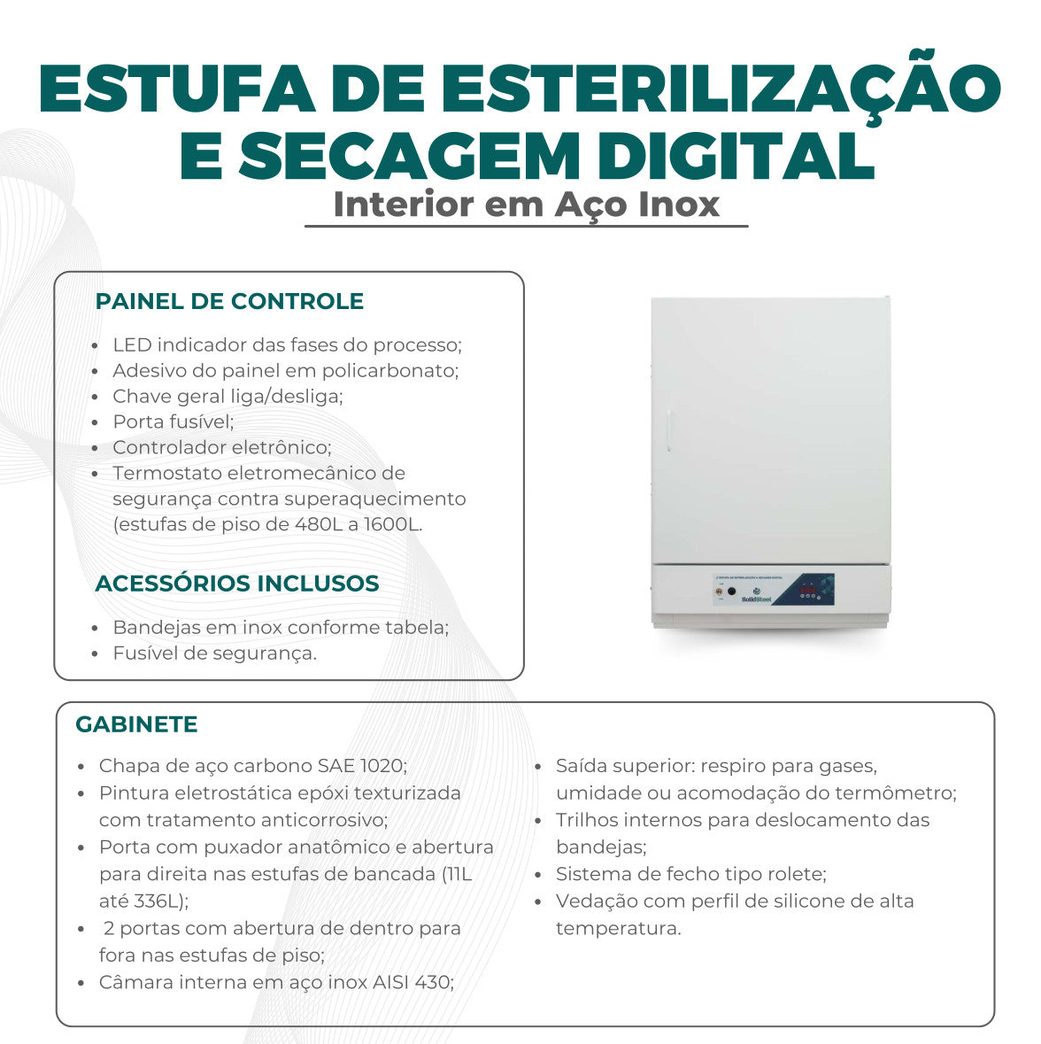 Estufa de Cultura Bacteriológica - Solidsteel - Várias Dimensões