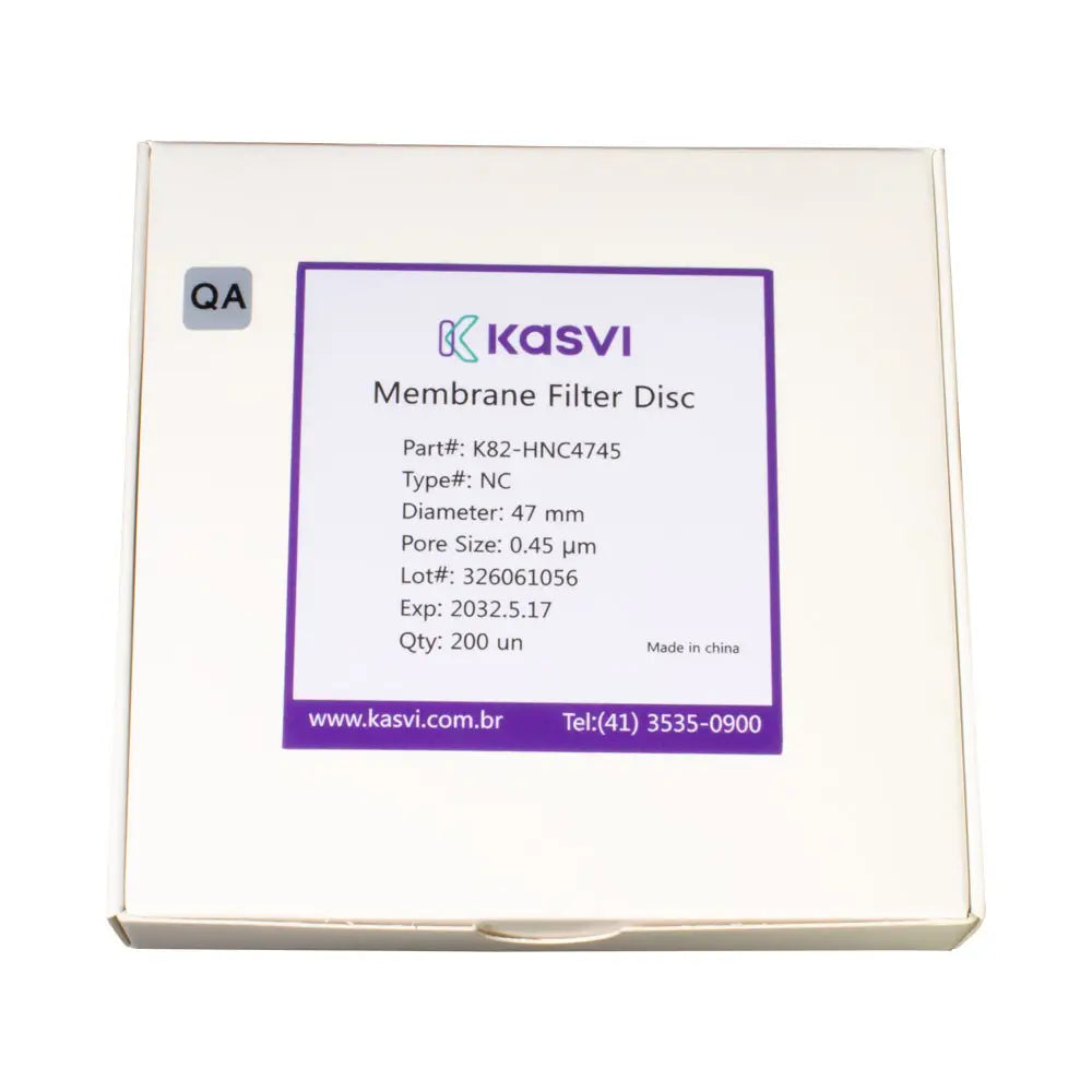 Membrana Filtrante de Nitrato de Celulose (NC) - 0,45 μm - Hidrofílico - Kasvi