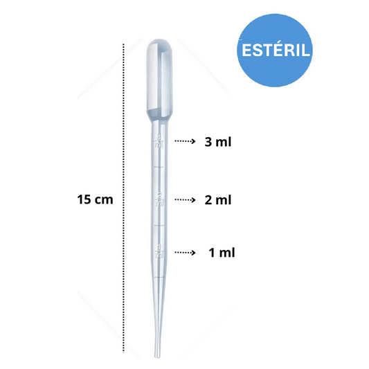 Pipeta de Pasteur Descartável - Estéril - 100 Unidades | Mercado da Ciência