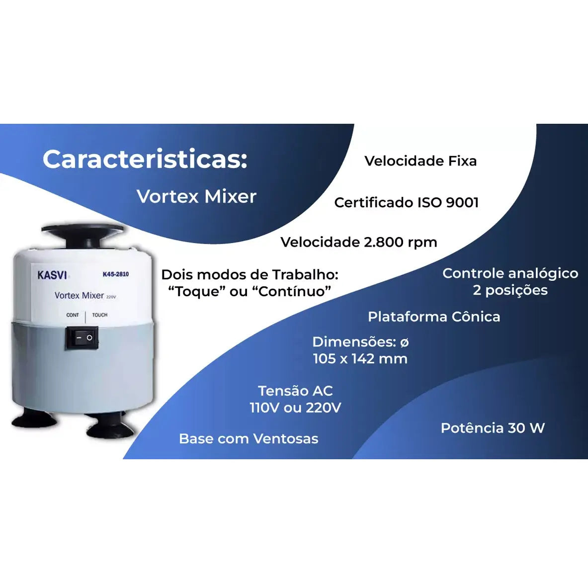 Agitador de Tubos Vortex - 2800 rpm