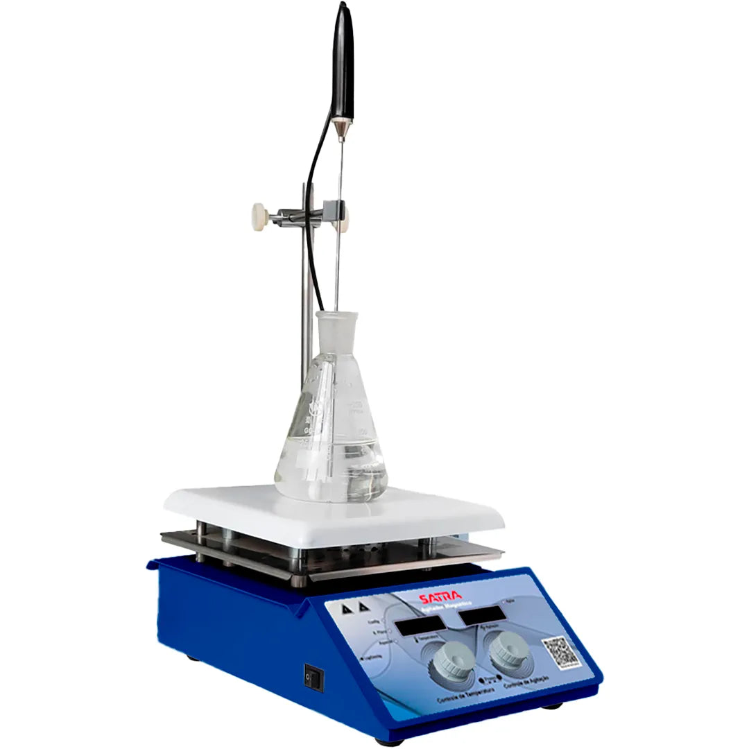 Agitador Magnético Digital com Aquecimento até 350ºC e Sonda de Temperatura - 1500RPM - 5L - AMCC-5L - Satra