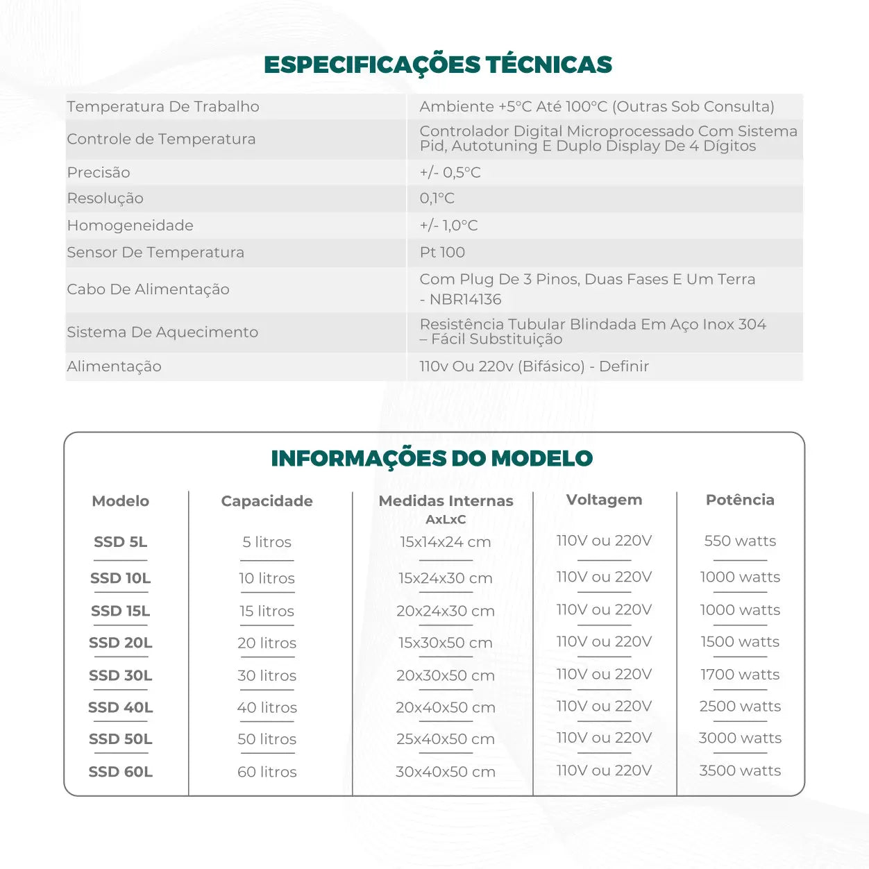 Banho Maria Digital  com Aquecimento até 100°C - Várias Dimensões