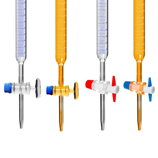 Bureta de Vidro - Classe A - Torneira de Vidro ou Teflon (PTFE) - Várias Dimensões