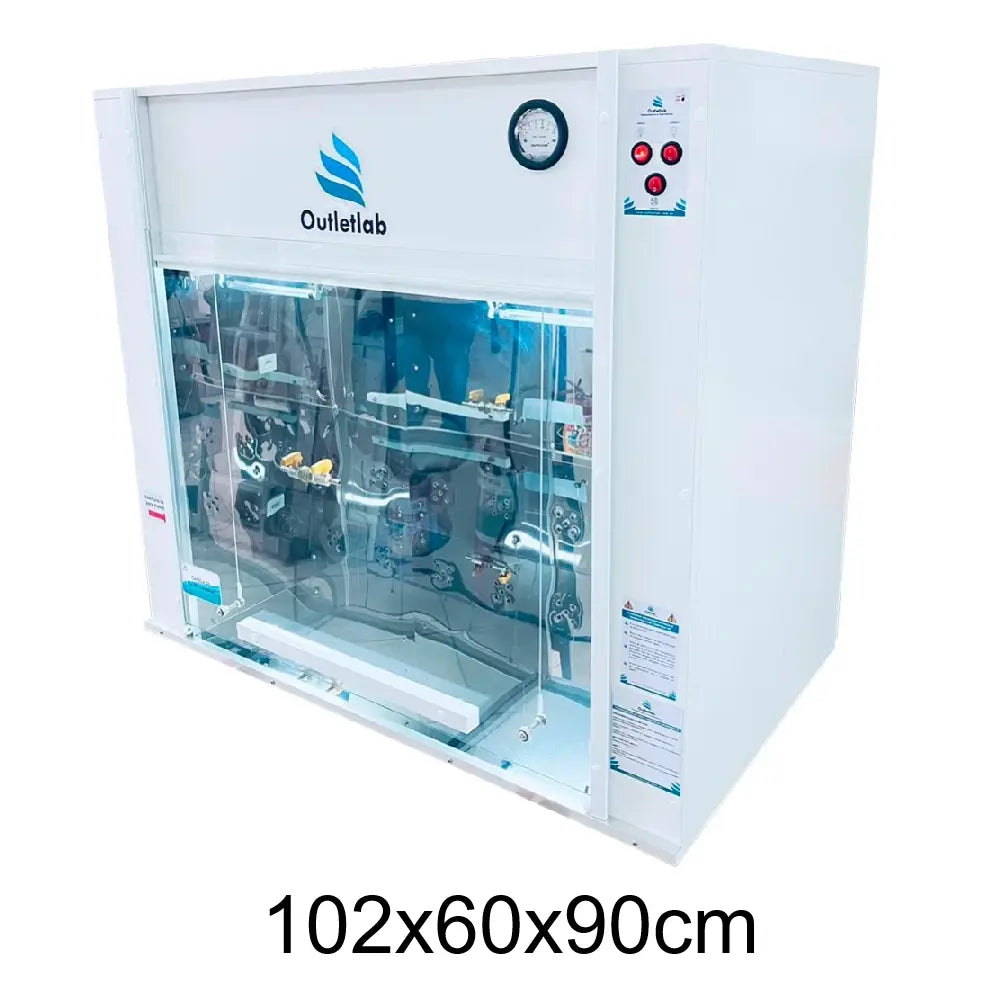 Capela de Fluxo Laminar com Filtro Hepa H14 (99,995%) - MDF - Incluso Motor de Exaustão - Várias Dimensões