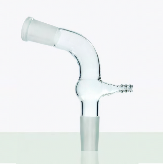 Tubo Adaptador (Conectante) com  Duas Juntas 24/40 (Angulo 105º) e Saída para Vácuo