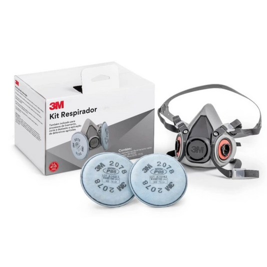 KIT (3M) MÁSCARA RESPIRADOR SEMIFACIAL 6200 + FILTRO PARA PARTICULADO 2078