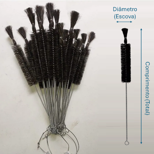 ESCOVA PARA LIMPEZA DE VIDRARIA - COM RABICHO - VÁRIAS DIMENSÕES