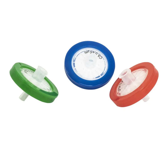 Filtro para Seringa - PTFE, PVDF, Nylon, PES, AC e MCE - Não Estéril - Poro 0.22 e 0.45 μm - Diametro 13 e 25mm - 100 Unidades - Kasvi