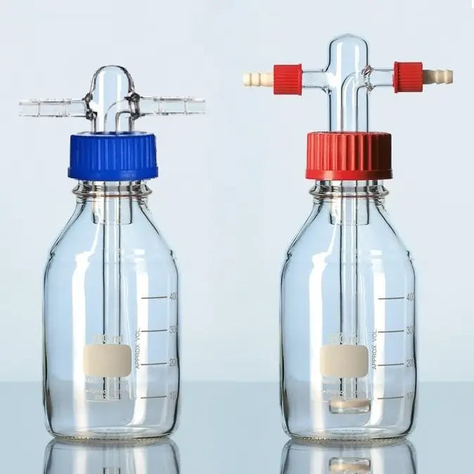 Frasco Lavador de Gás Cabeça Tipo Drechsel com e sem Placa Porosa