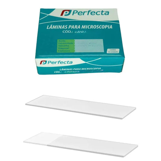 Lâmina de Microscopia - 26 x 76 mm - Resistente Químicamente e Autoclavável - Lapitada - Perfecta