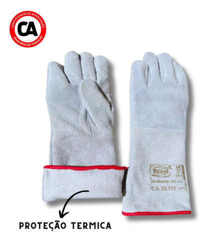 Luva Térmica de Raspa Forrada Heat - Punho de 20 cm