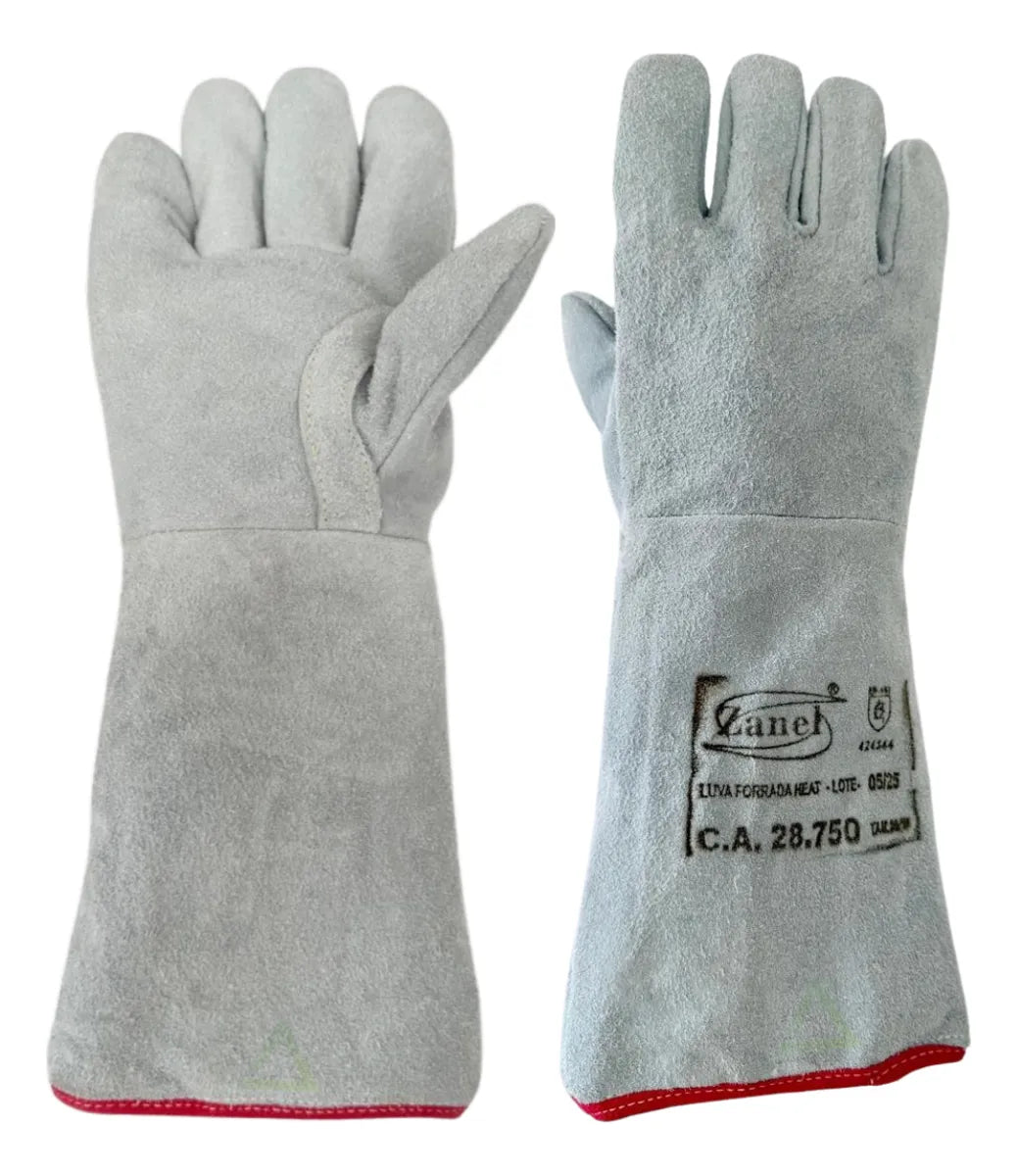 Luva Térmica de Raspa Forrada Heat - Punho de 20 cm