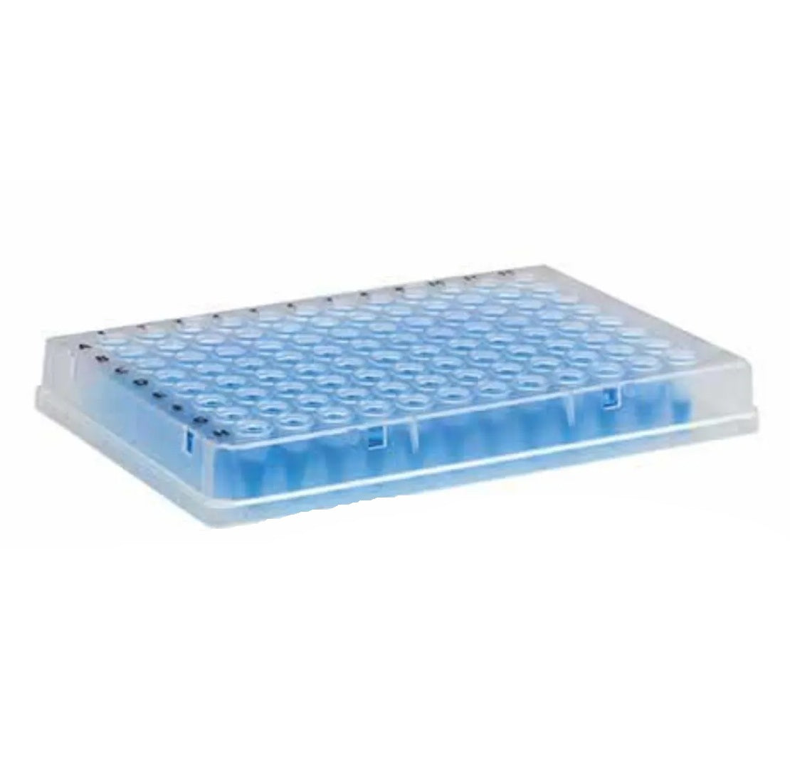 MICROPLACA DE PCR - 96 POÇOS - COM BORDA - LIVRE DE DNA, DNASE, RNASE E PIROGÊNIO - PACOTE COM 25 UNIDADES