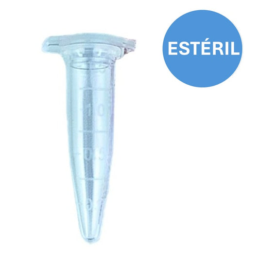 MICROTUBO PARA CENTRIFUGAÇÃO - 1,5 ML E 2ML - ESTÉRIL - FUNDO CÔNICO - PACOTE DE 500 UNIDADES