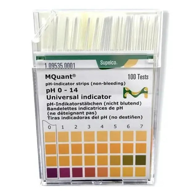 Papel Indicador de pH - Escala de 0 a 14 -  Caixa com 100 Tiras