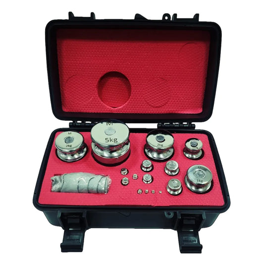 Kit Peso Padrão M1 com Certificado RBC – Aço Inox – 1g A 5kg (16 Peças) – com Maleta