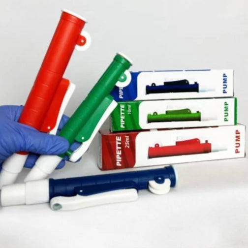 Pipetador Manual - Tipo Pi-Pump para Pipeta de Vidro – Volume de 2 mL, 10 mL e 25 mL